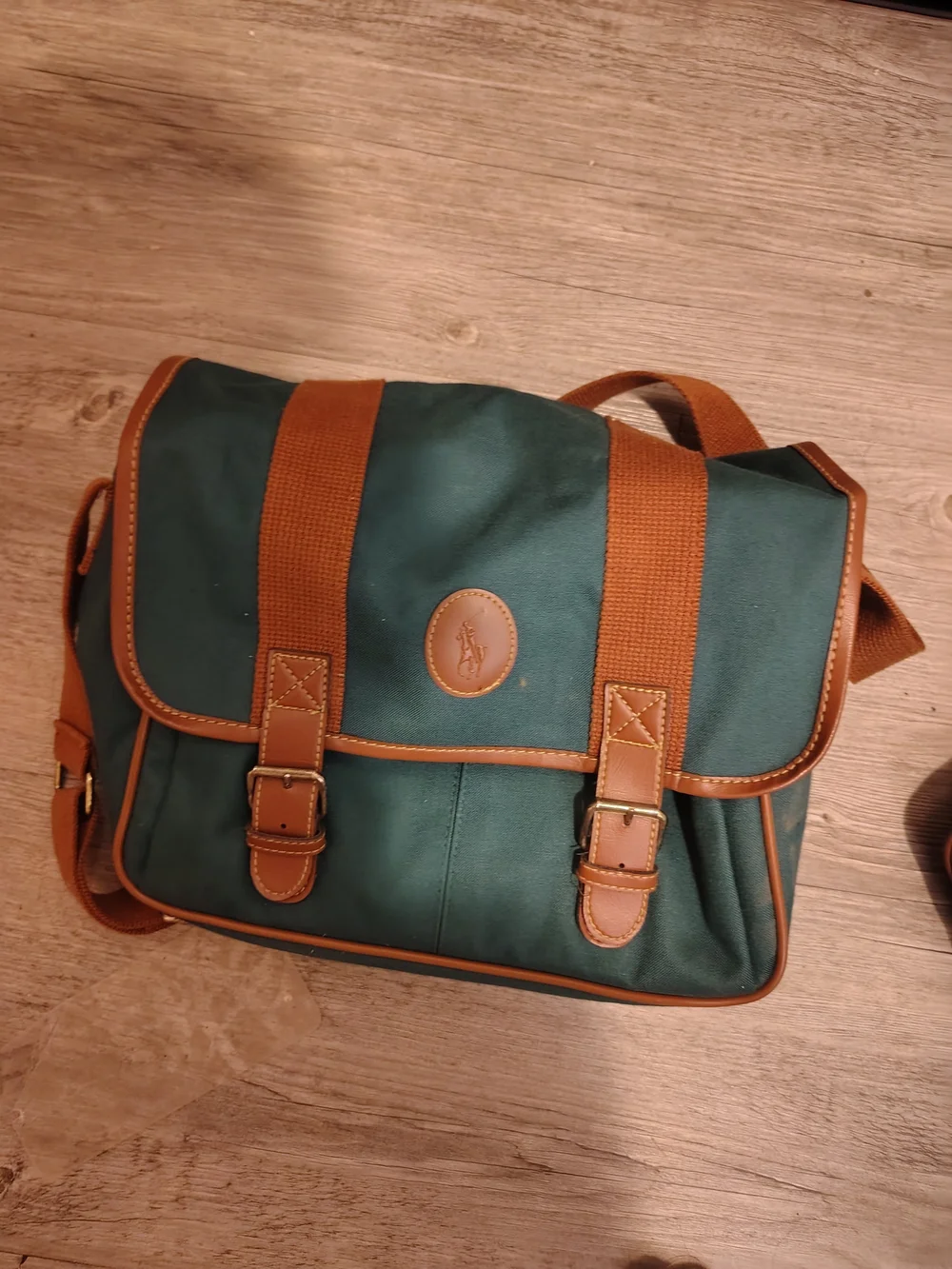 Teal Duffel Bag with Brown Trim - Classic Travel Set